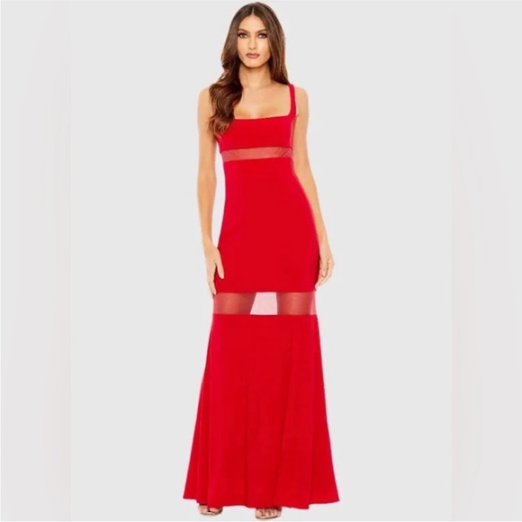 Mac Duggal Dresses & Skirts - NWT Ieena Mac Duggal red mesh gown 11698